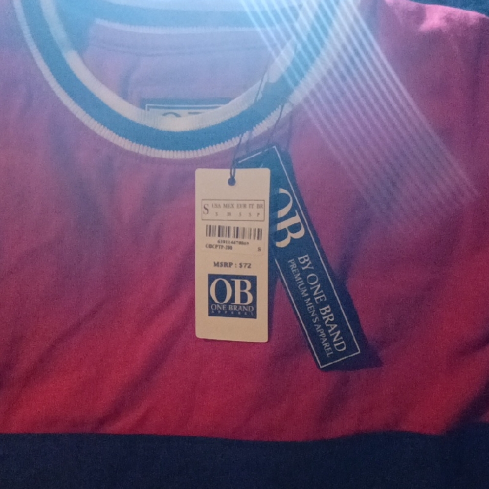OB Men's Red and Blue Shirt